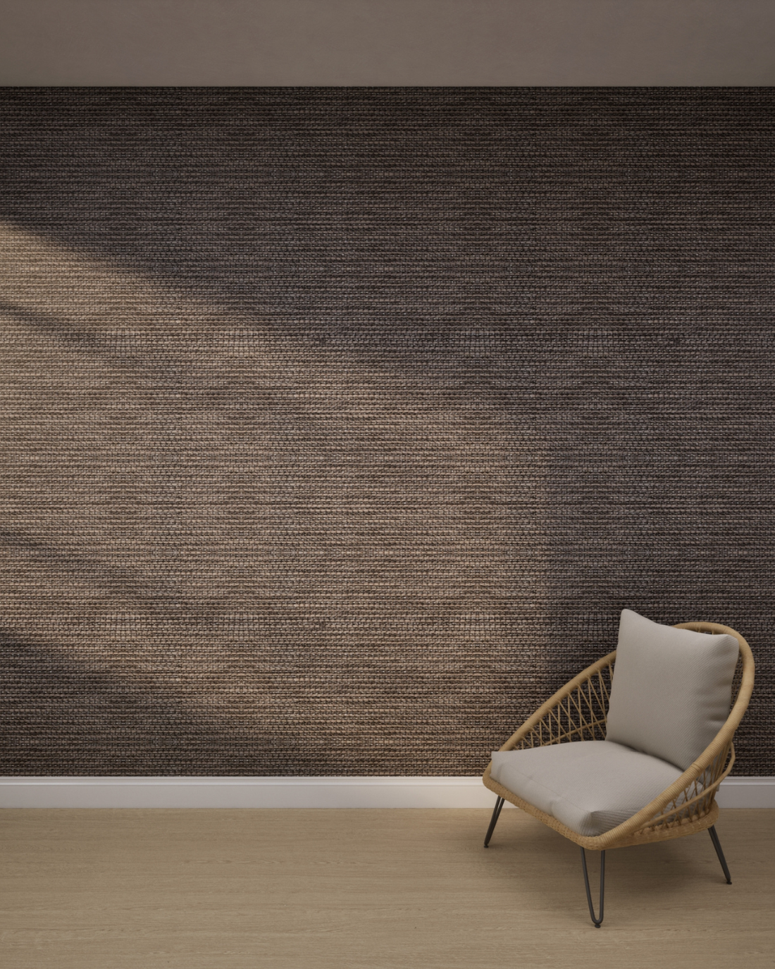 Woven Texture Earth Brown Wallpaper