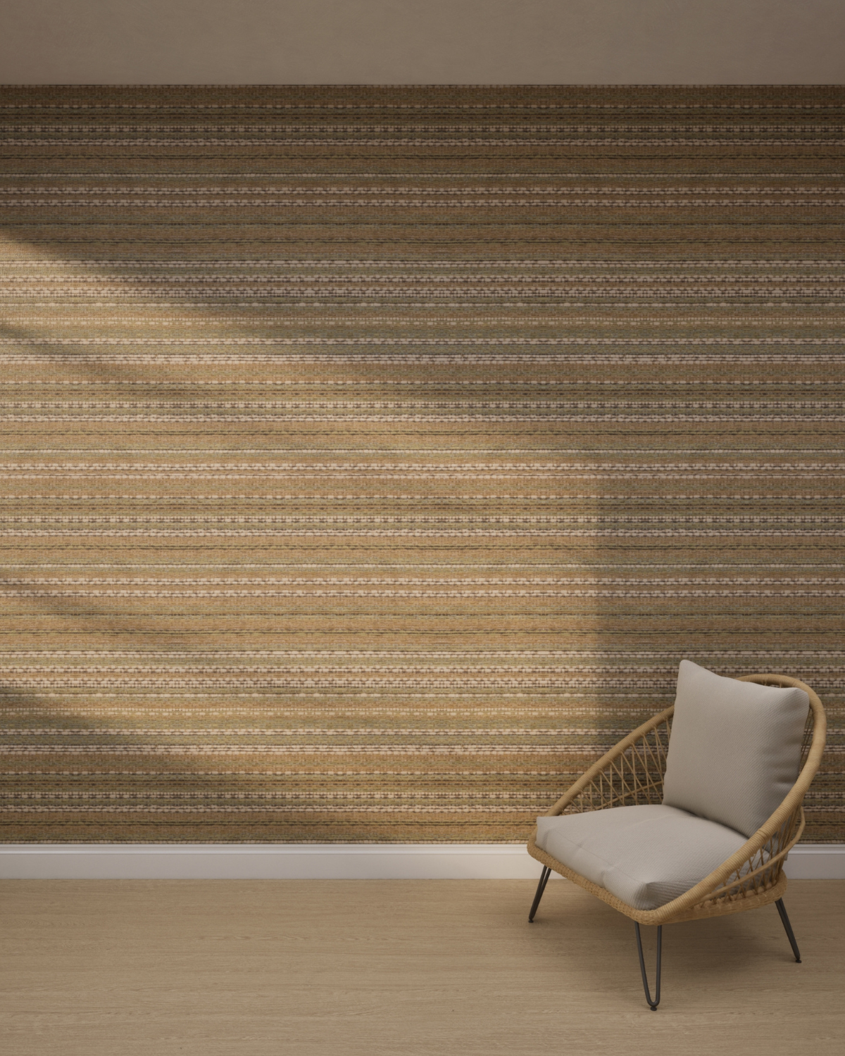 Striped Horizon Texture Sage Sand Wallpaper