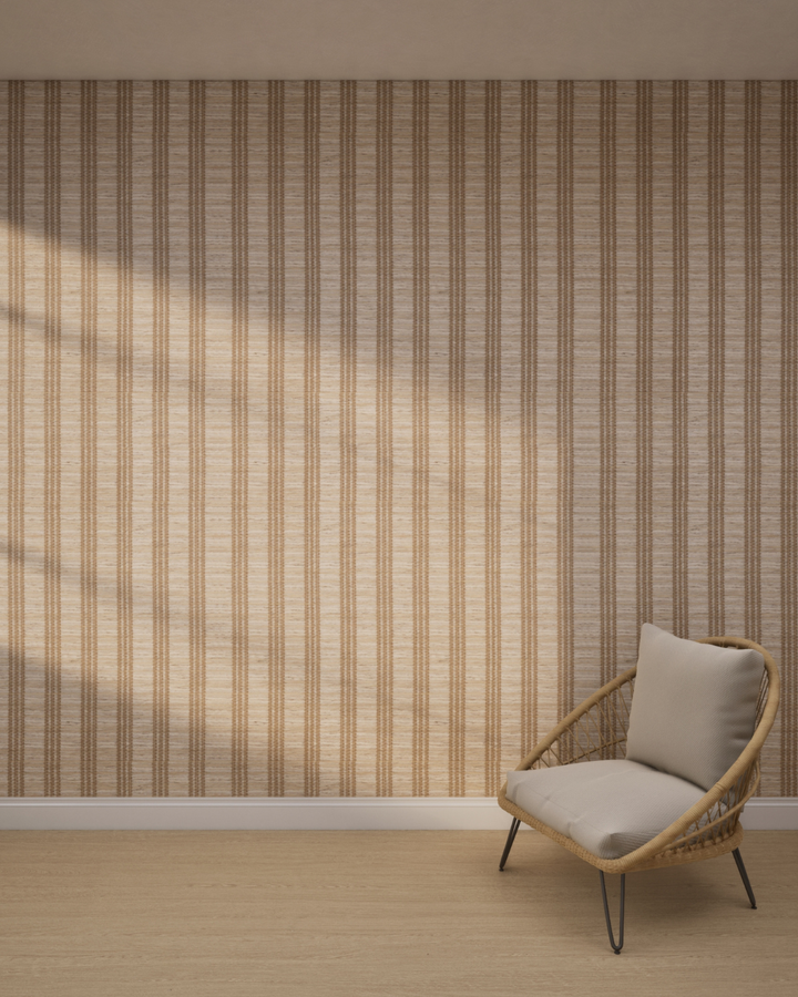 Soft Vertical Texture Cream Sand Wallpaper