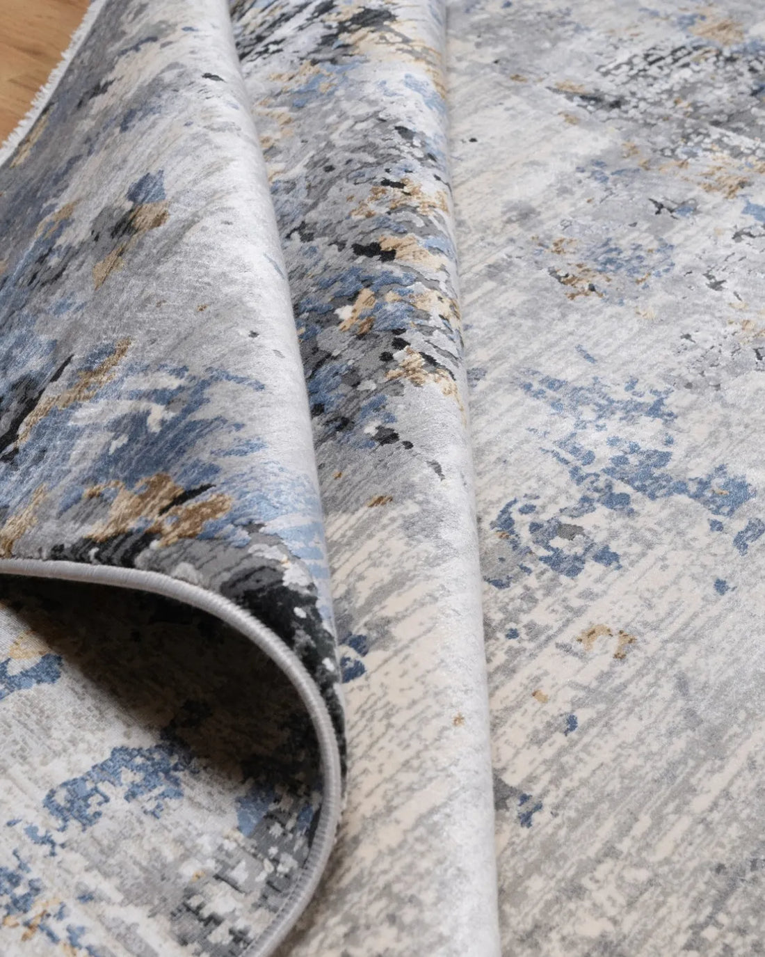 Assorted Blue Cream Textured Carpet