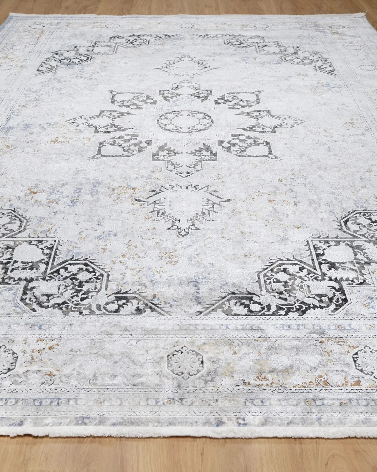 Assorted Blue Grey Classic Medallion Carpet