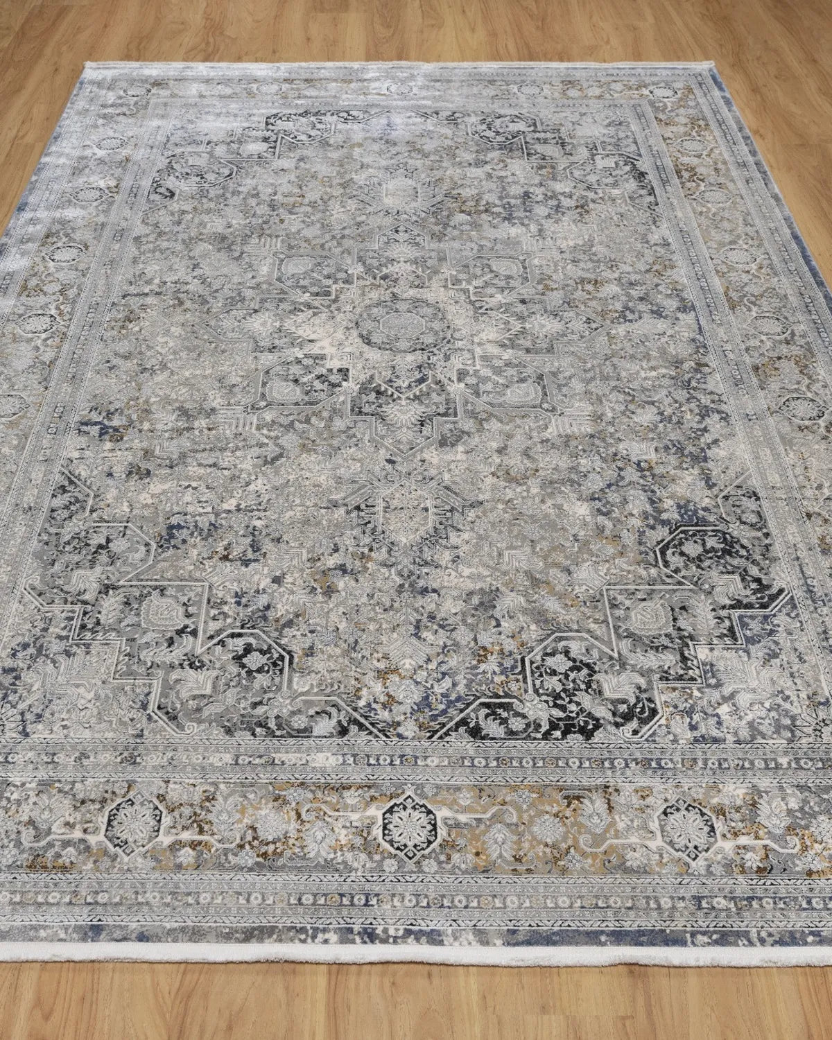 Assorted Blue Grey Classic Medallion Carpet