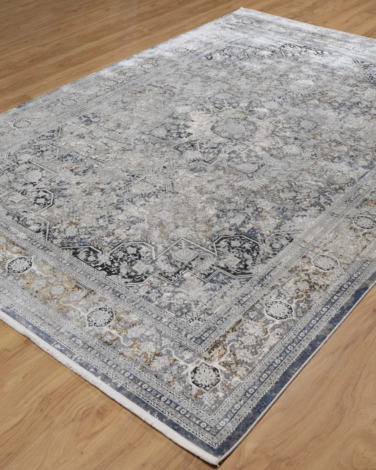 Assorted Blue Grey Classic Medallion Carpet