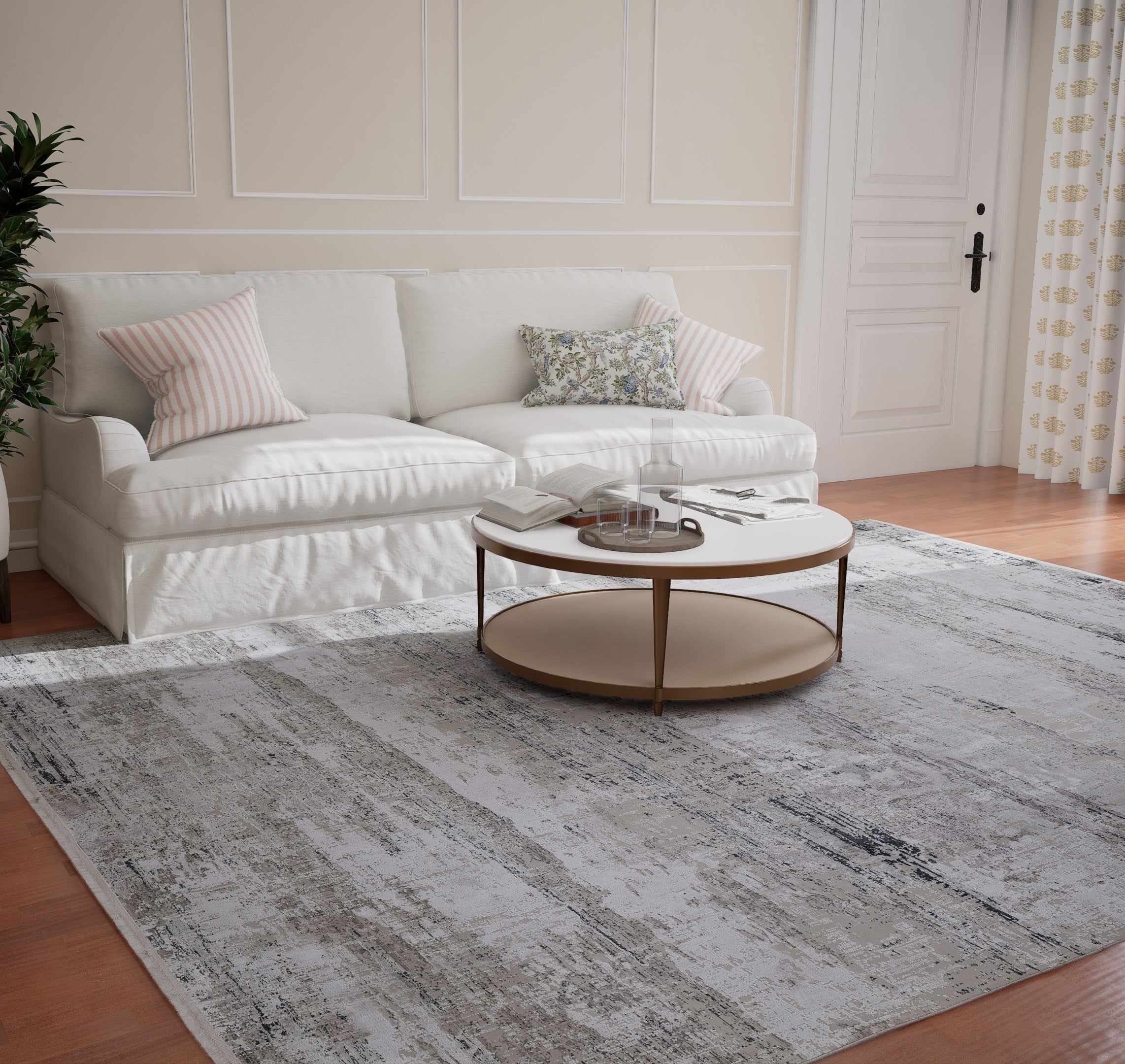 Assorted Light Beige Grey Abstract Carpet