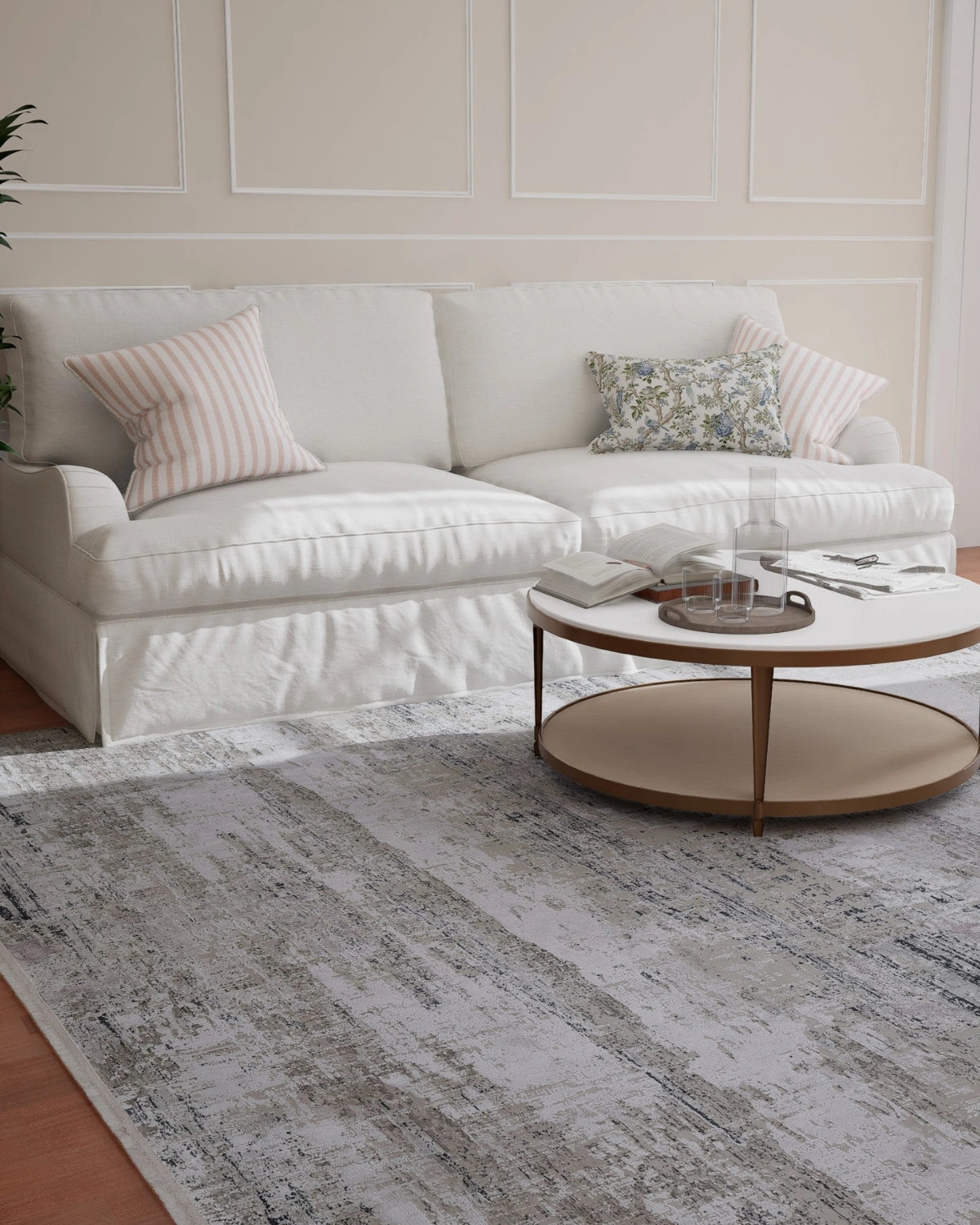 Assorted Light Beige Grey Abstract Carpet