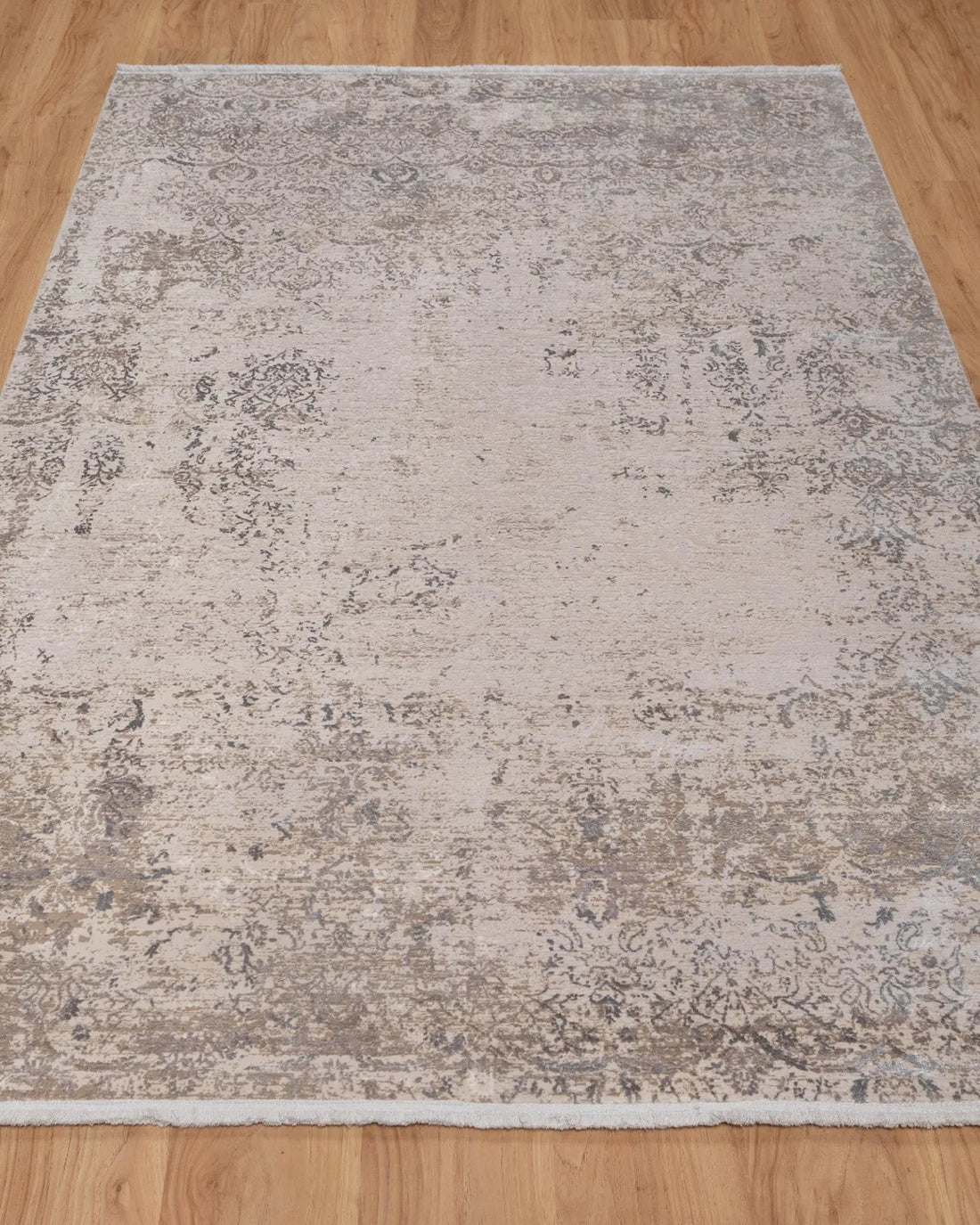 Beige Vintage Distressed Carpet
