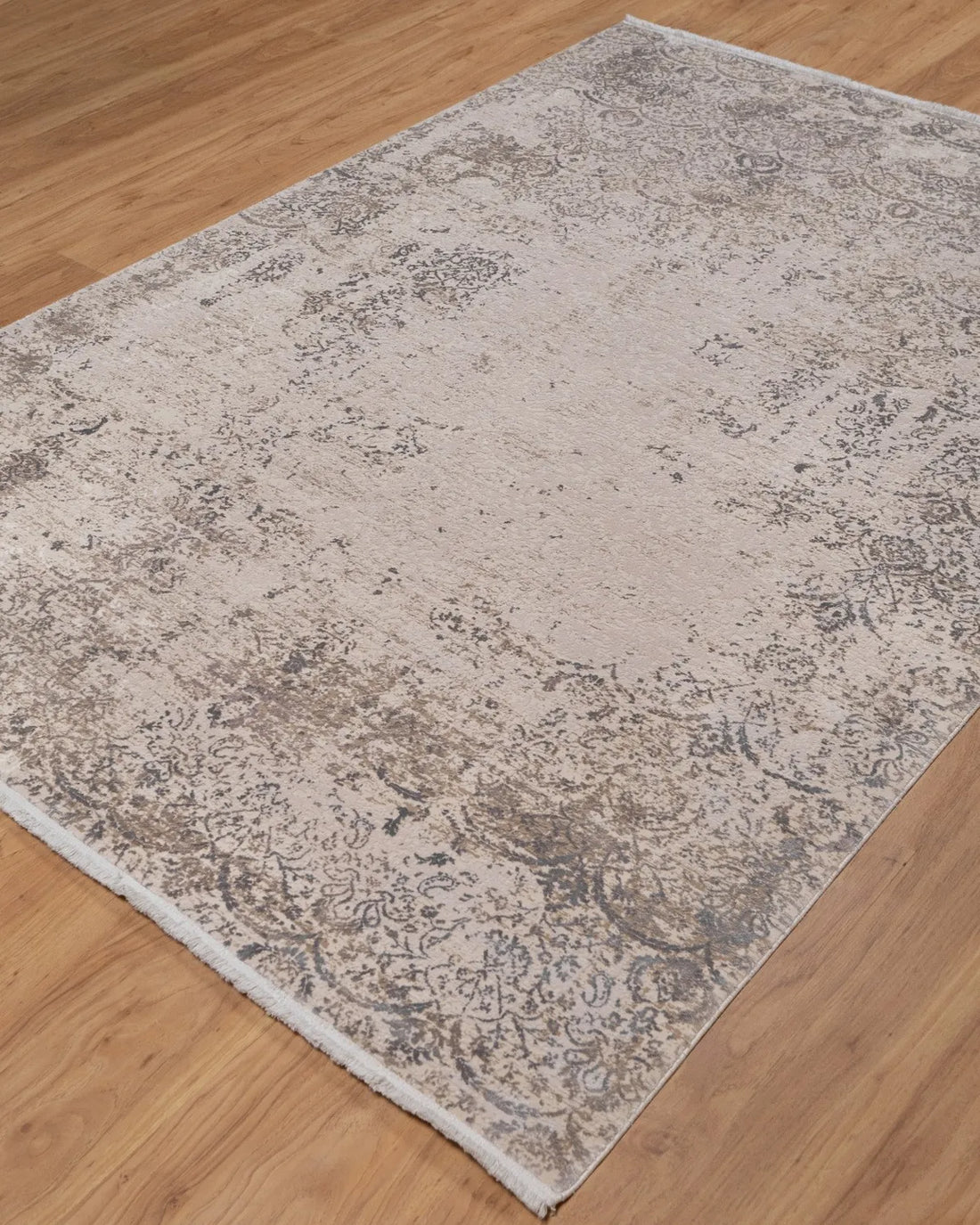 Beige Vintage Distressed Carpet