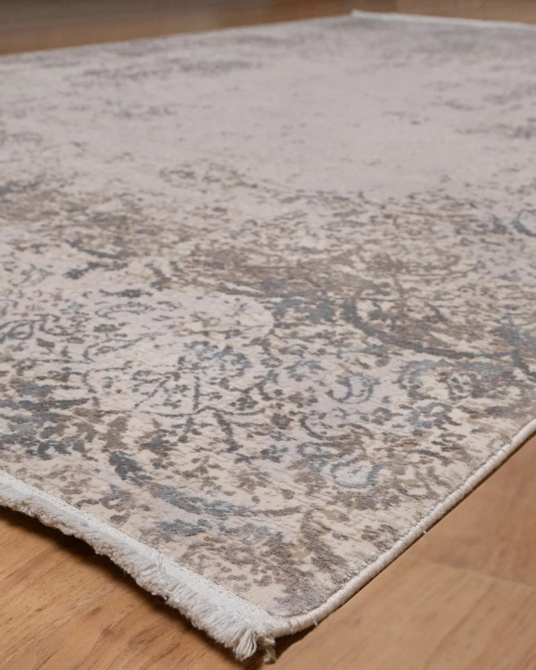 Beige Vintage Distressed Carpet