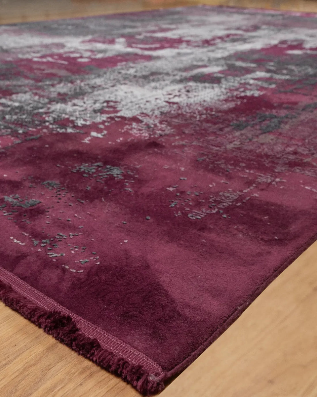 Assorted Maroon Grey Abstract Carpet