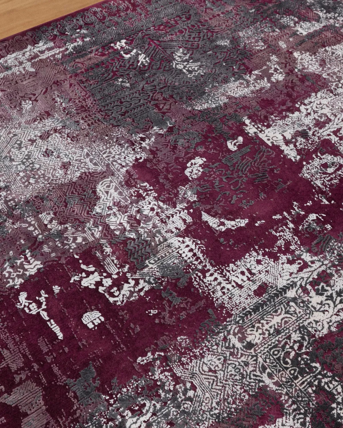 Assorted Maroon Grey Abstract Carpet