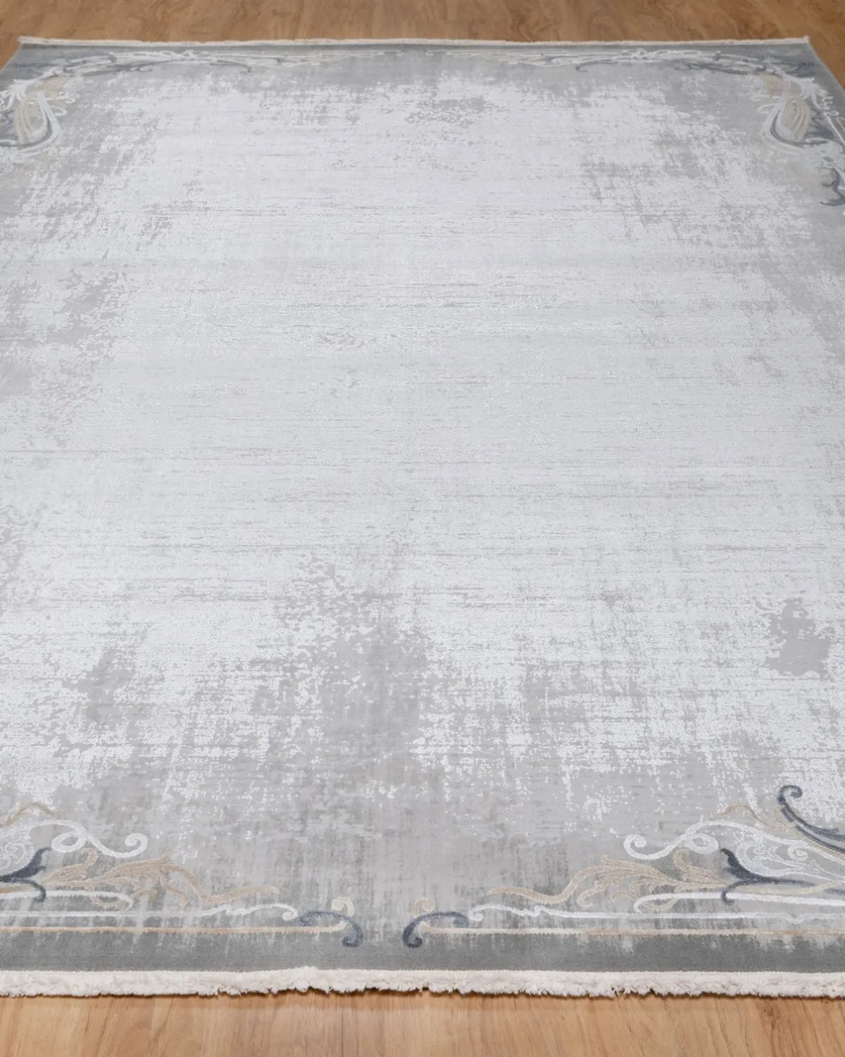 Assorted Beige Grey Ornate Border Carpet