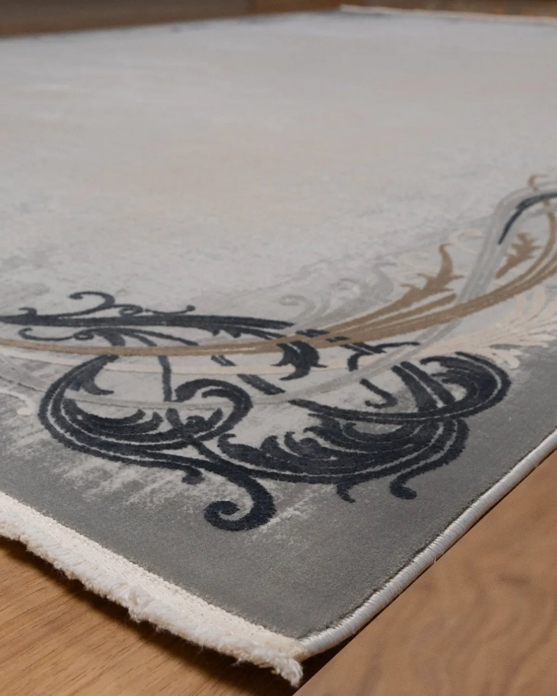 Assorted Beige Grey Ornate Border Carpet