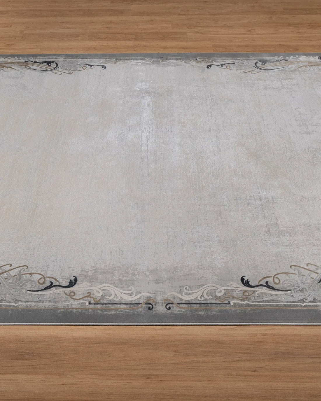 Assorted Beige Grey Ornate Border Carpet