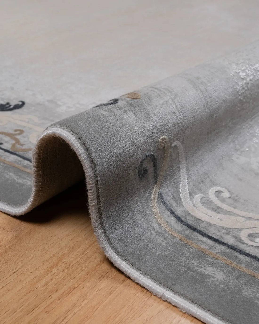 Assorted Beige Grey Ornate Border Carpet