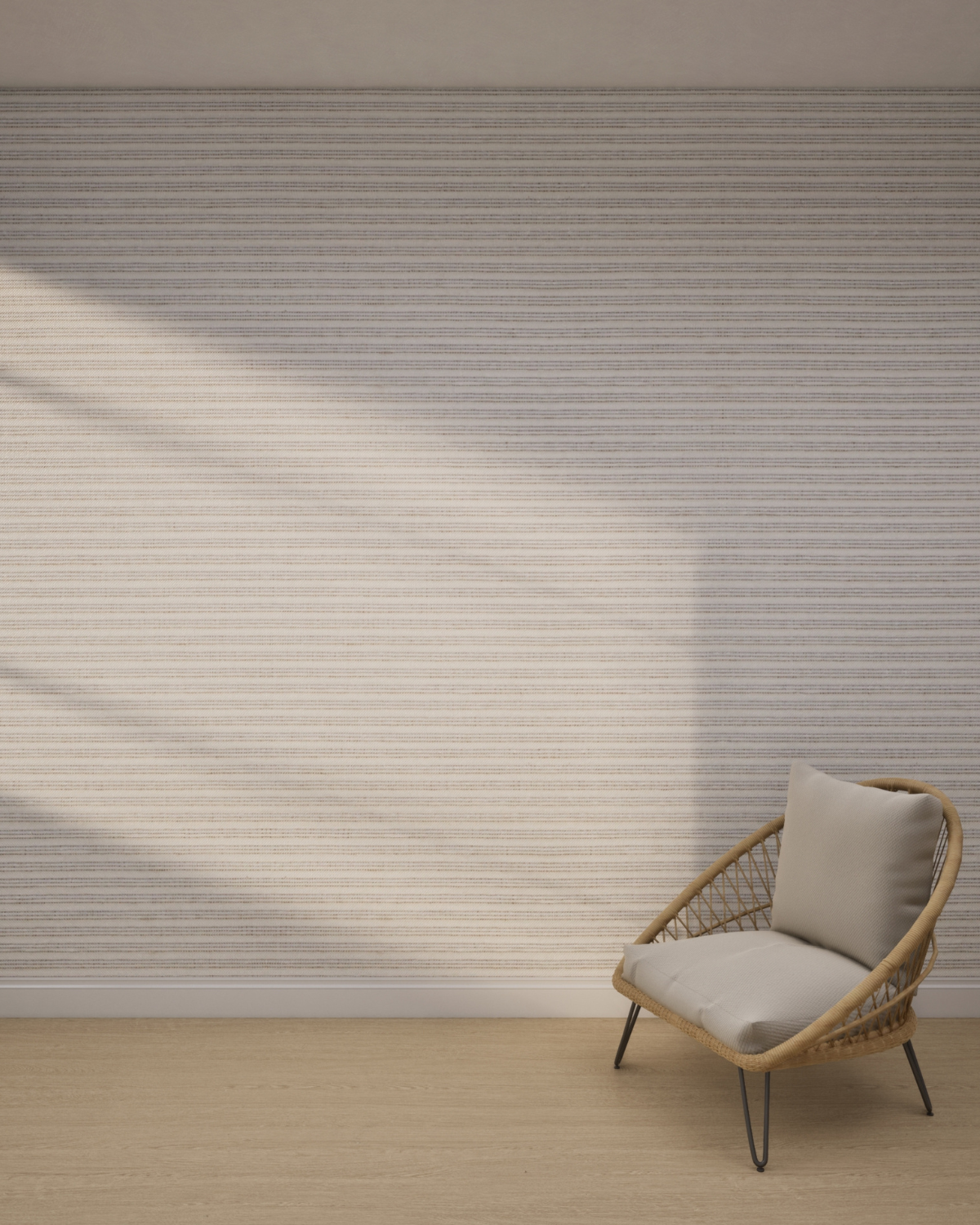 Subtle Horizon White Mist Wallpaper