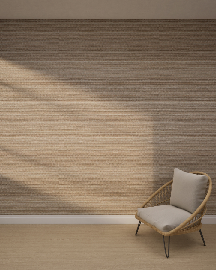 Horizontal Textured Weave Sandy Taupe Wallpaper