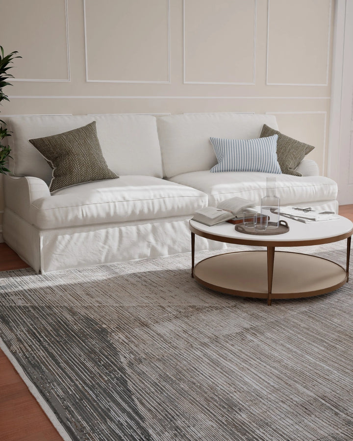 Assorted Beige Grey Linear Abstract Carpet