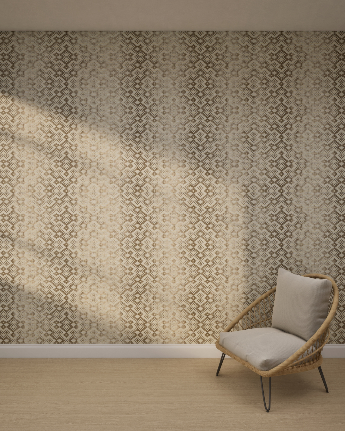 Geometric Weave Light Beige Wallpaper