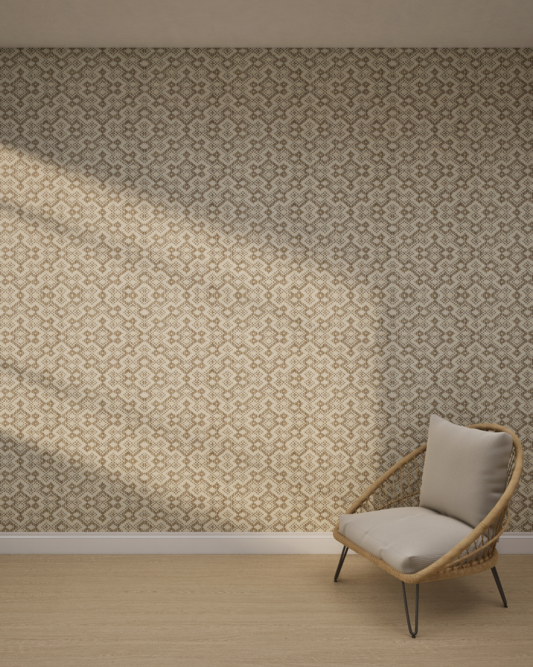 Geometric Weave Light Beige Wallpaper