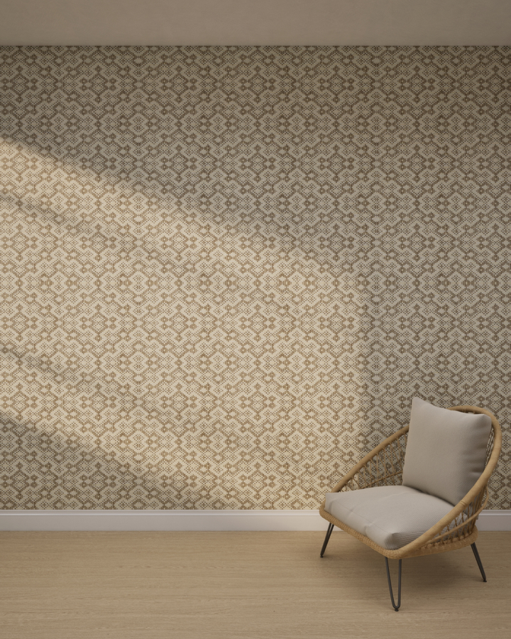 Geometric Weave Light Beige Wallpaper