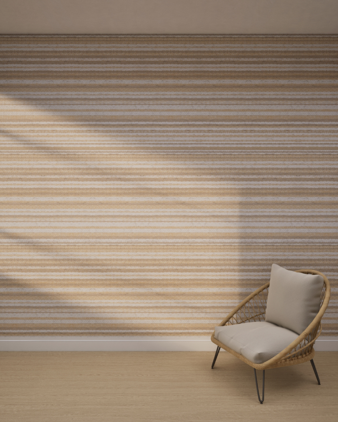 Linen Stripes Cream Mist Wallpaper
