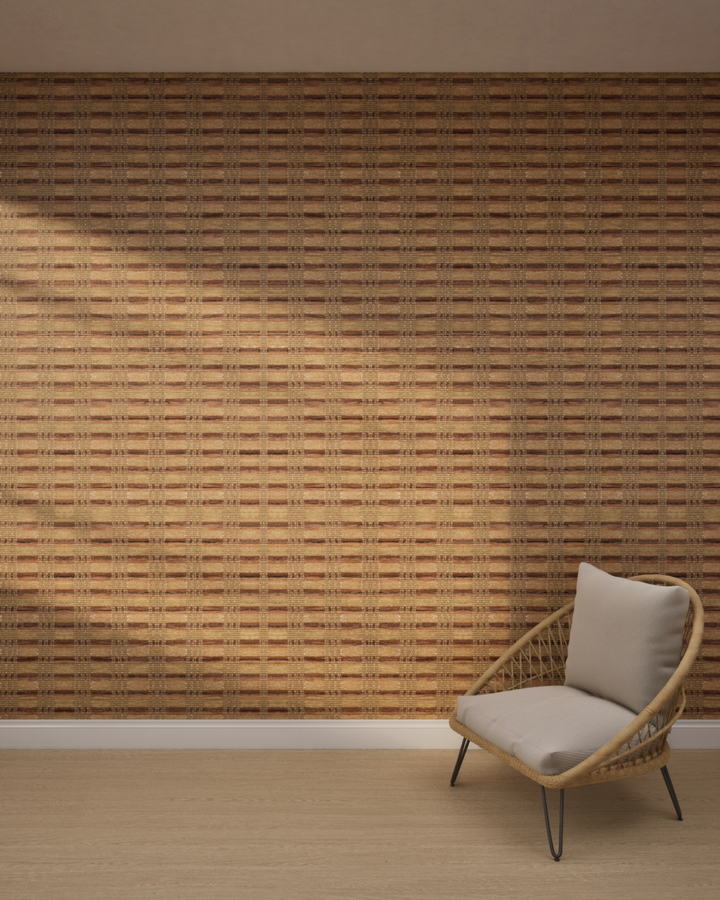 Deep Vertical Texture Mocha Brown Wallpaper