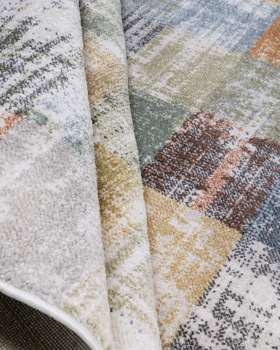 Cream Yellow Multicolor Abstract Carpet