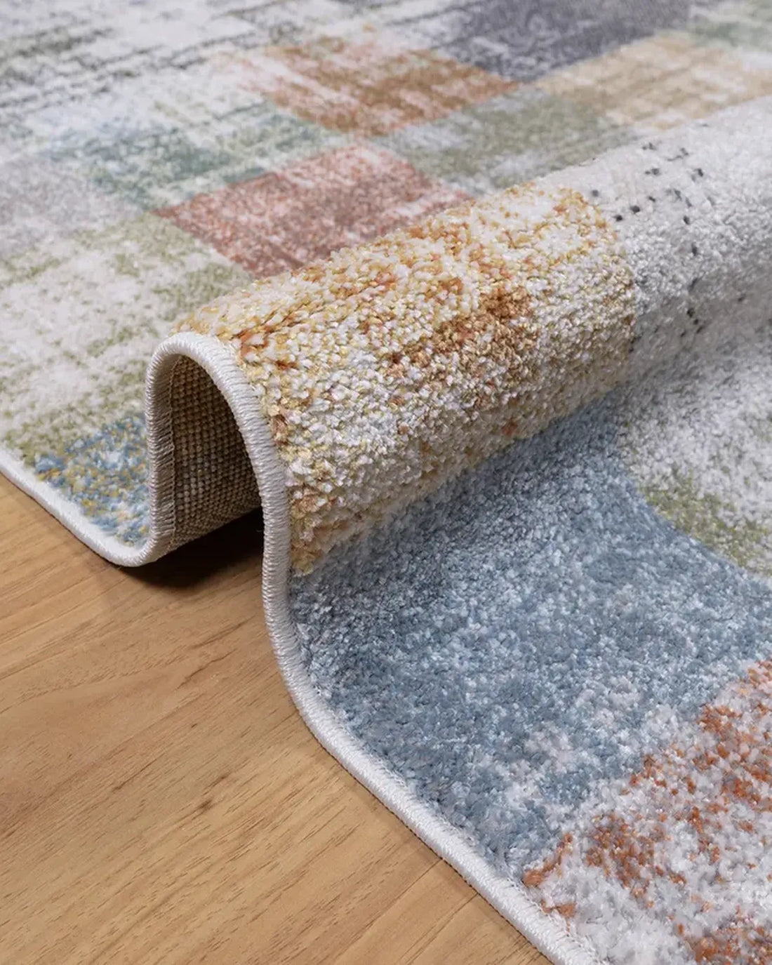 Cream Yellow Multicolor Abstract Carpet