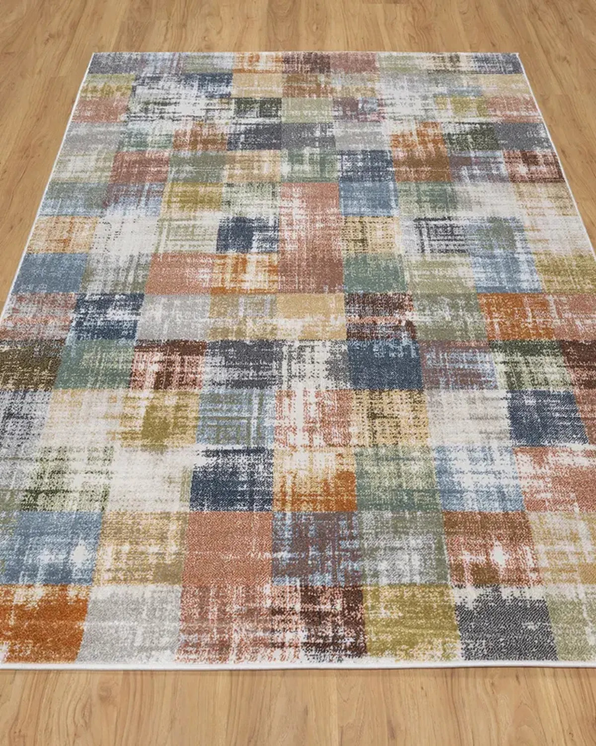 Cream Yellow Multicolor Abstract Carpet