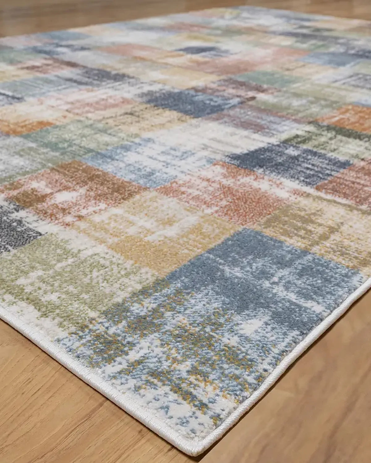 Cream Yellow Multicolor Abstract Carpet