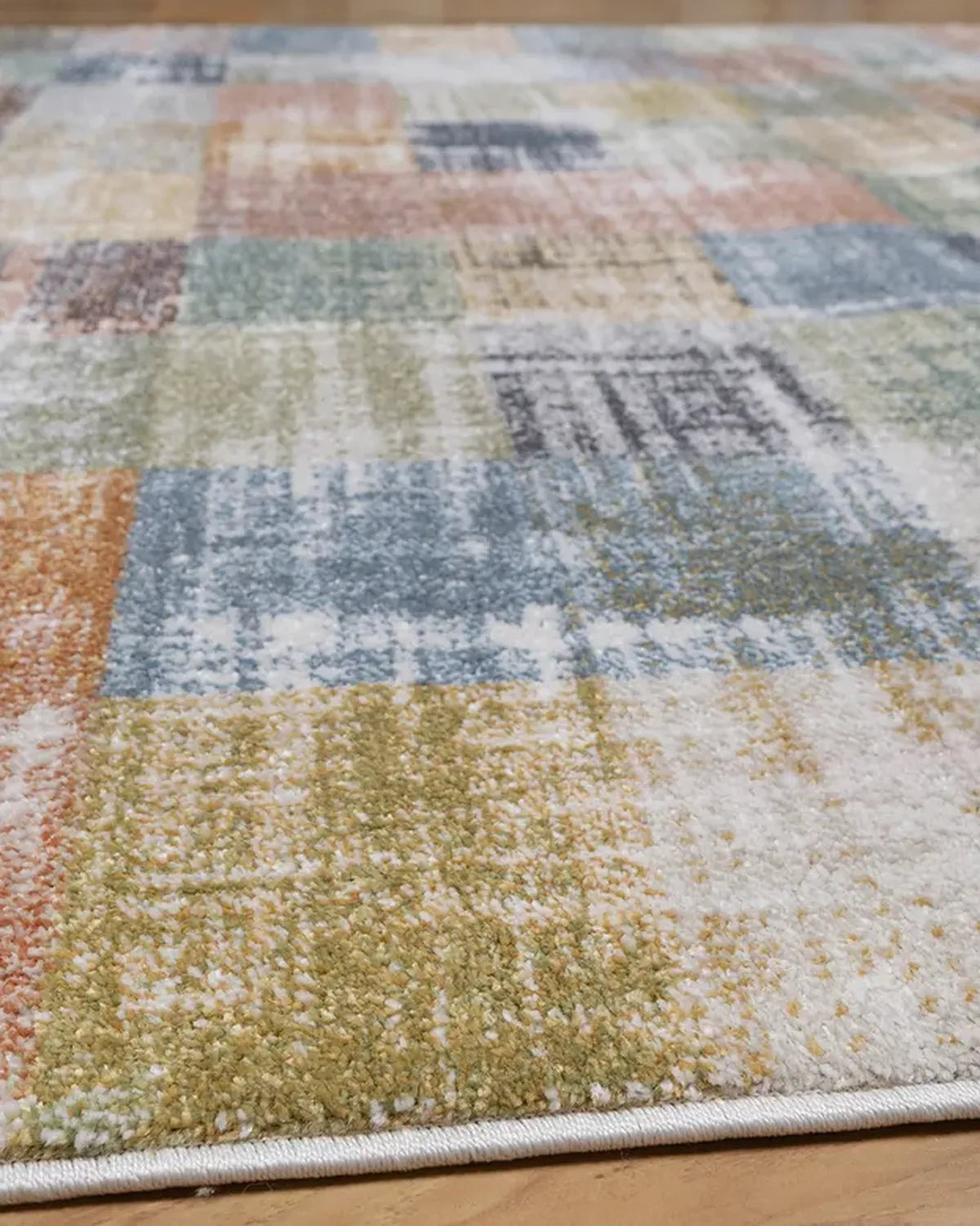 Cream Yellow Multicolor Abstract Carpet