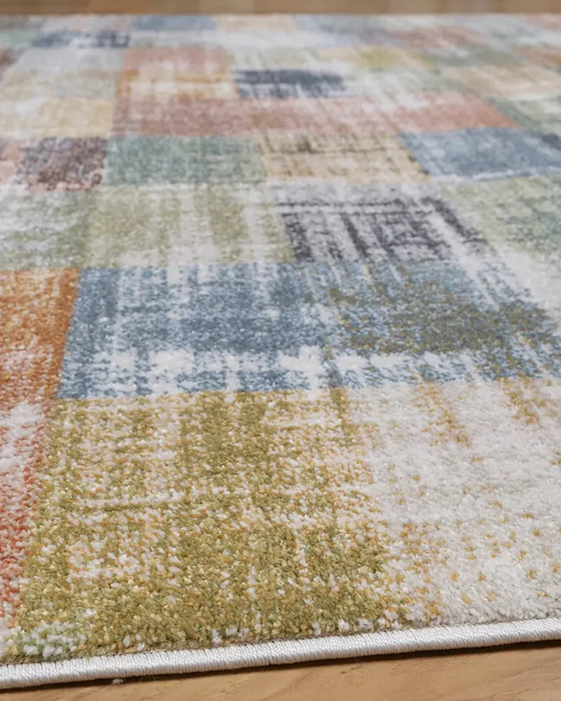 Cream Yellow Multicolor Abstract Carpet