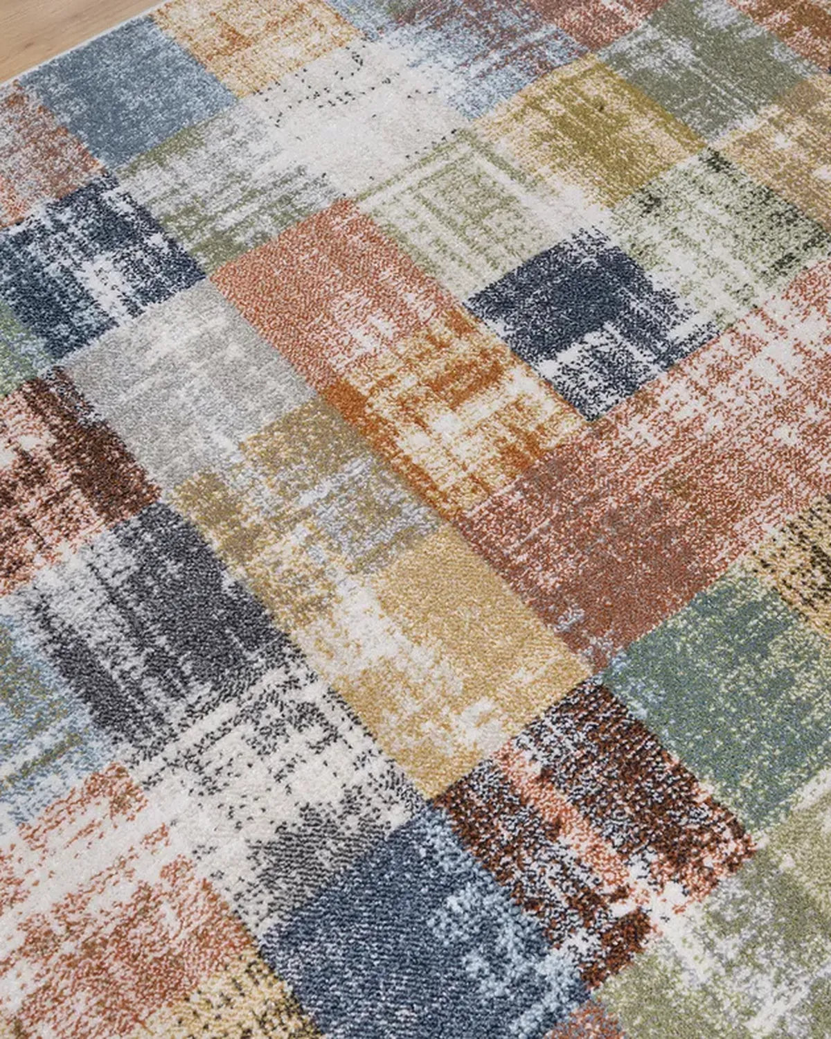 Cream Yellow Multicolor Abstract Carpet