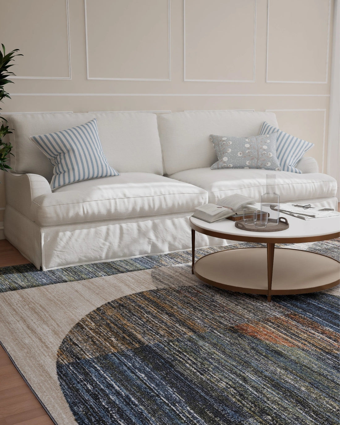 Dark Grey Blue Curve Carpet