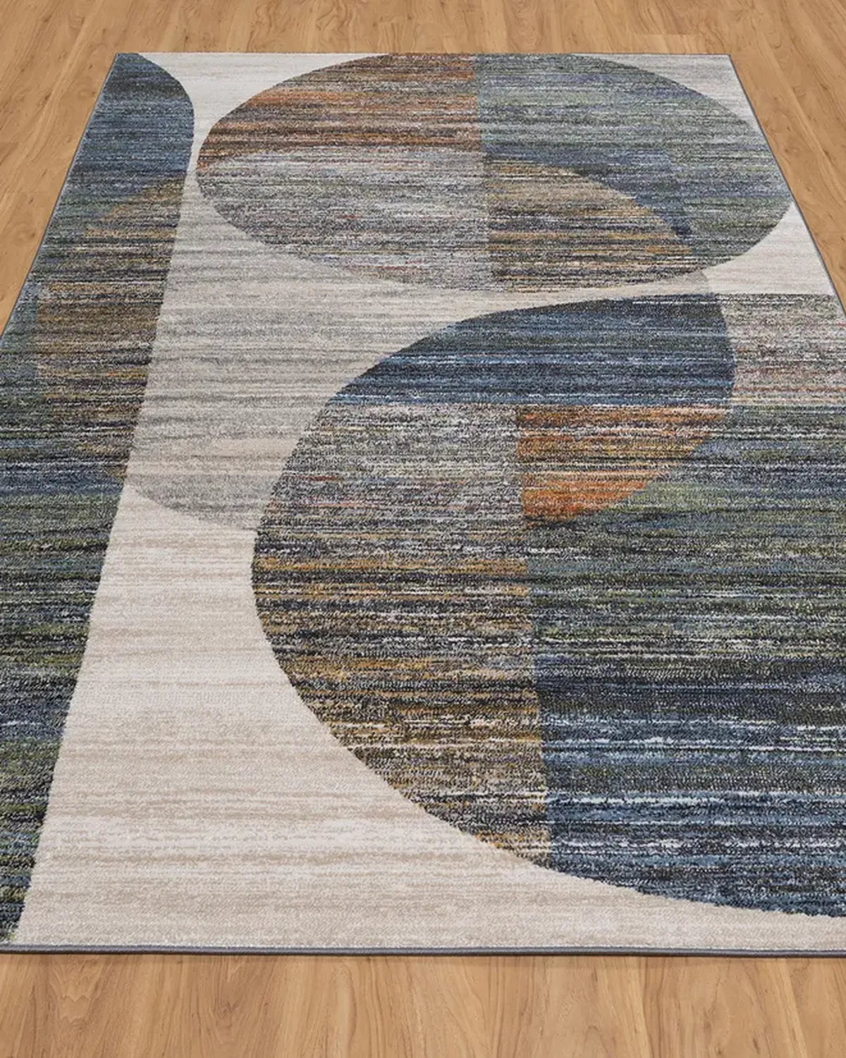 Dark Grey Blue Curve Carpet