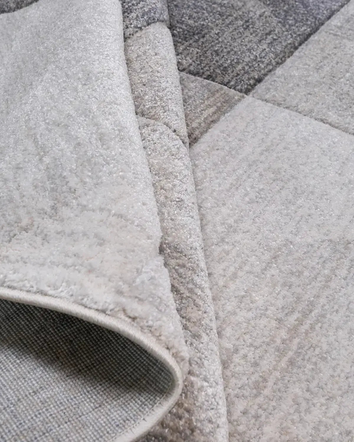 Medium Grey Dark Beige Block Carpet