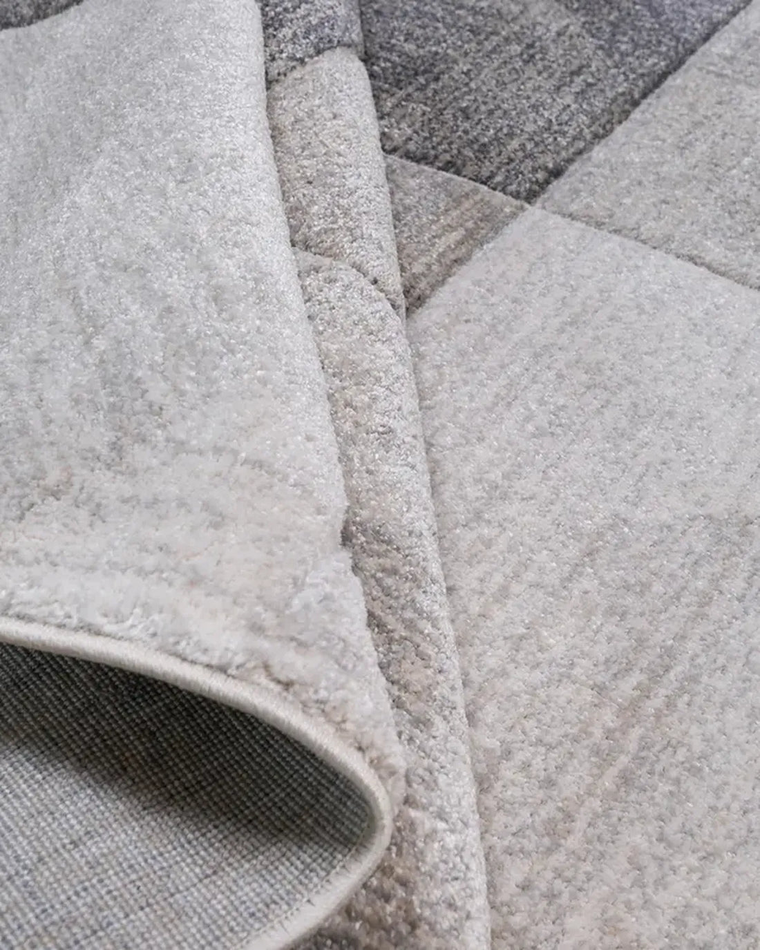 Medium Grey Dark Beige Block Carpet