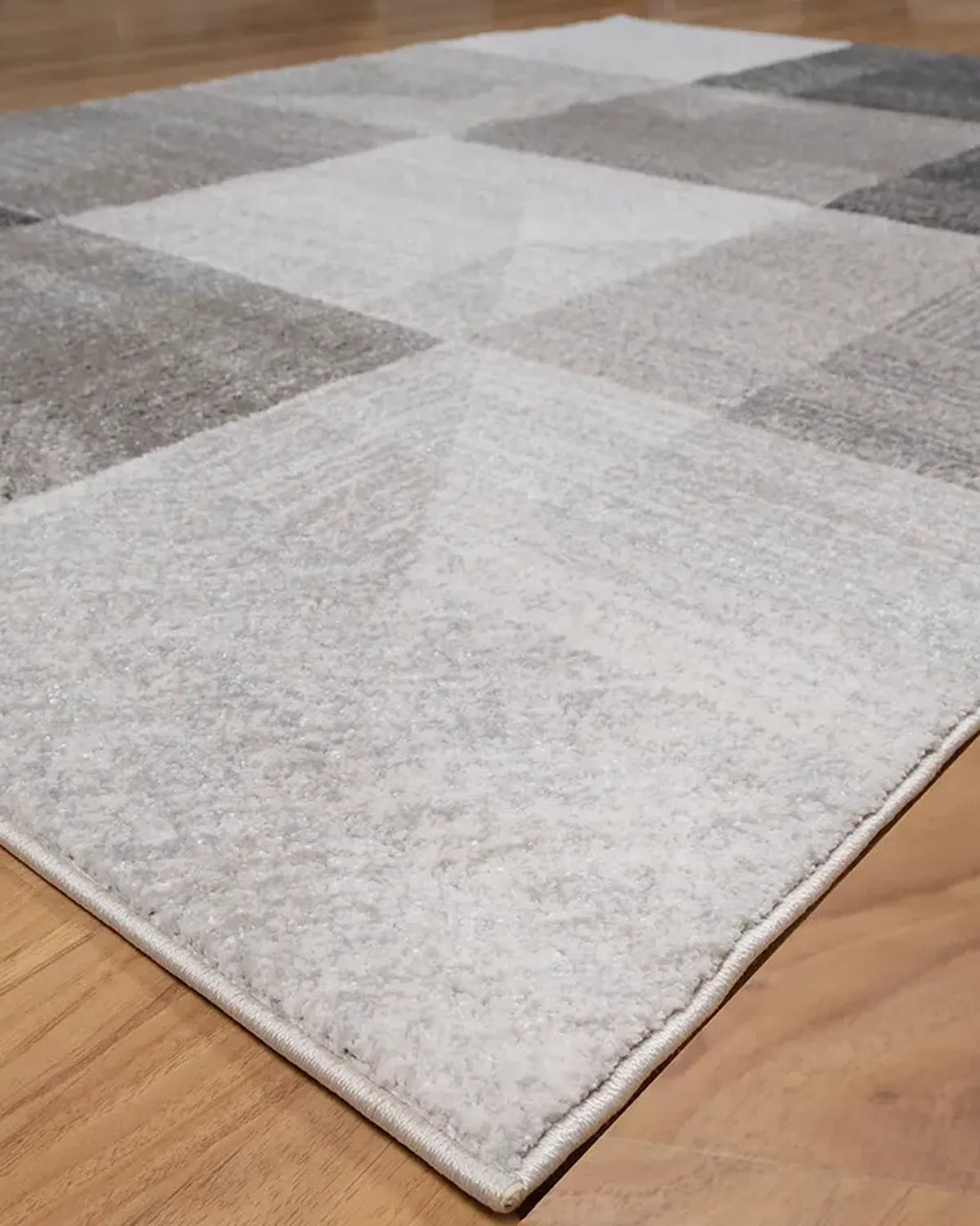 Medium Grey Dark Beige Block Carpet
