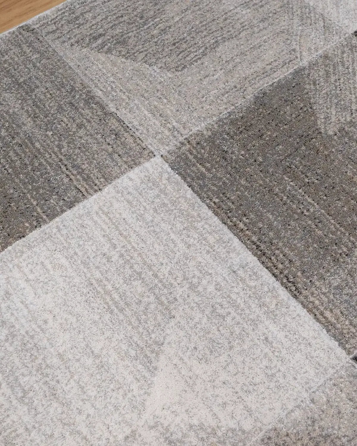 Medium Grey Dark Beige Block Carpet