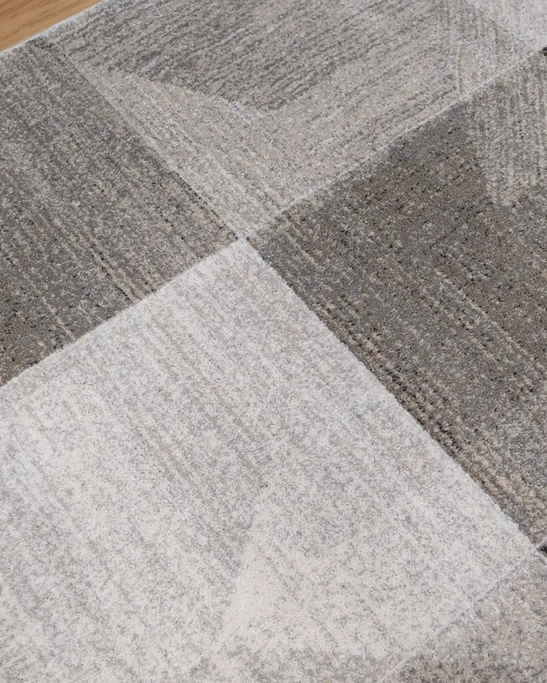 Medium Grey Dark Beige Block Carpet