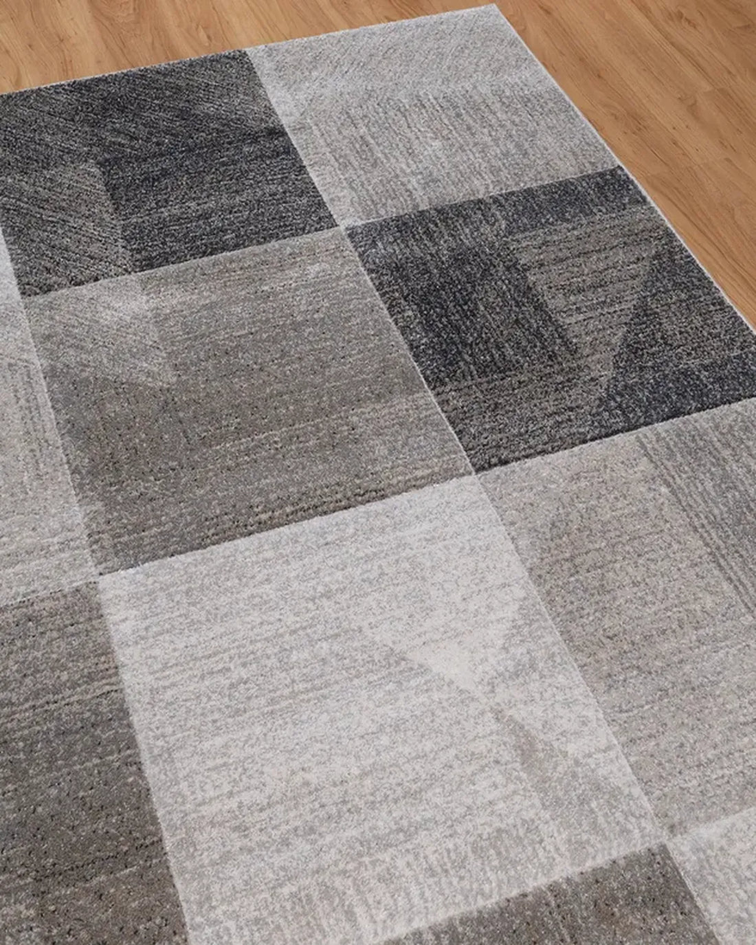 Medium Grey Dark Beige Block Carpet
