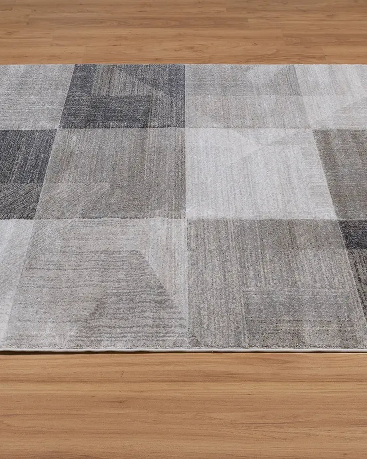 Medium Grey Dark Beige Block Carpet