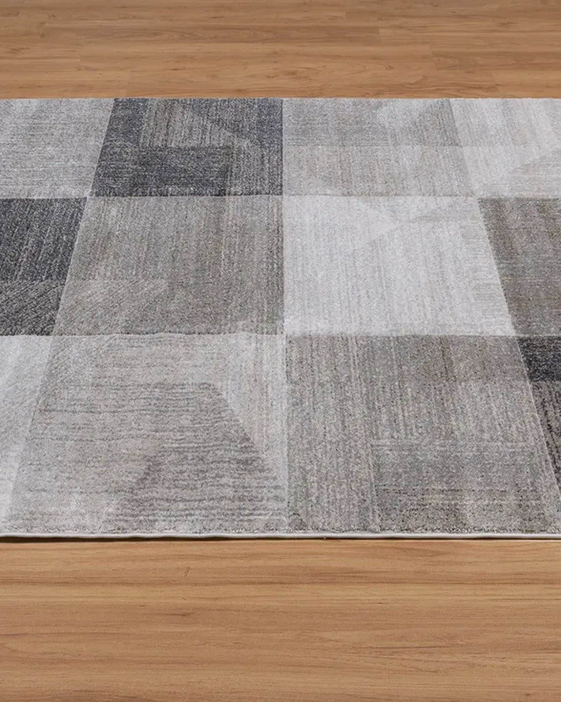 Medium Grey Dark Beige Block Carpet