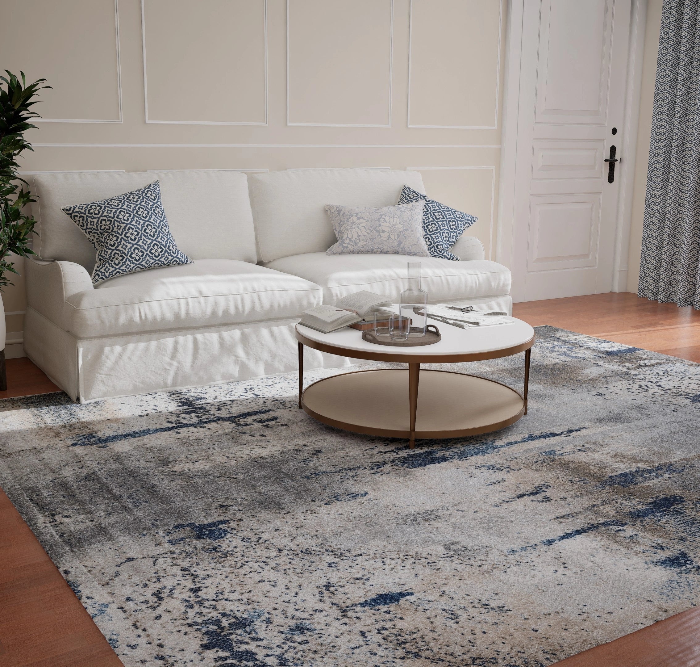 Light Grey Medium Grey Abstract Carpet