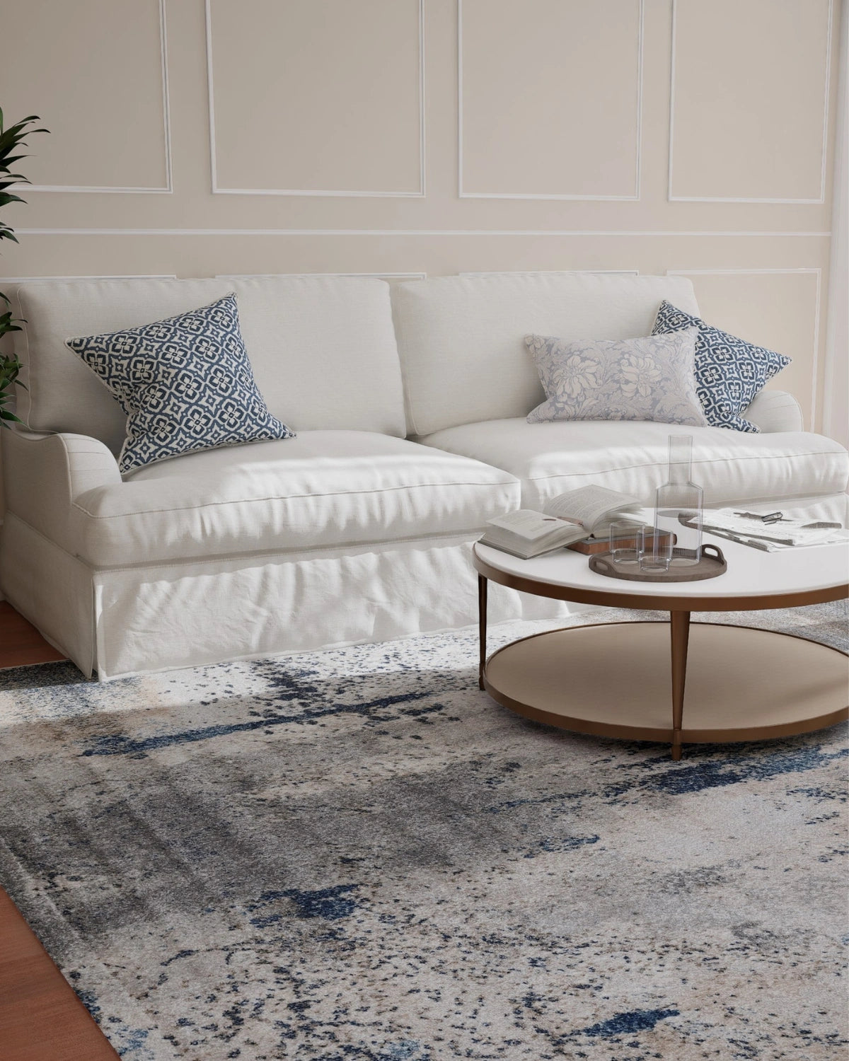 Light Grey Medium Grey Abstract Carpet