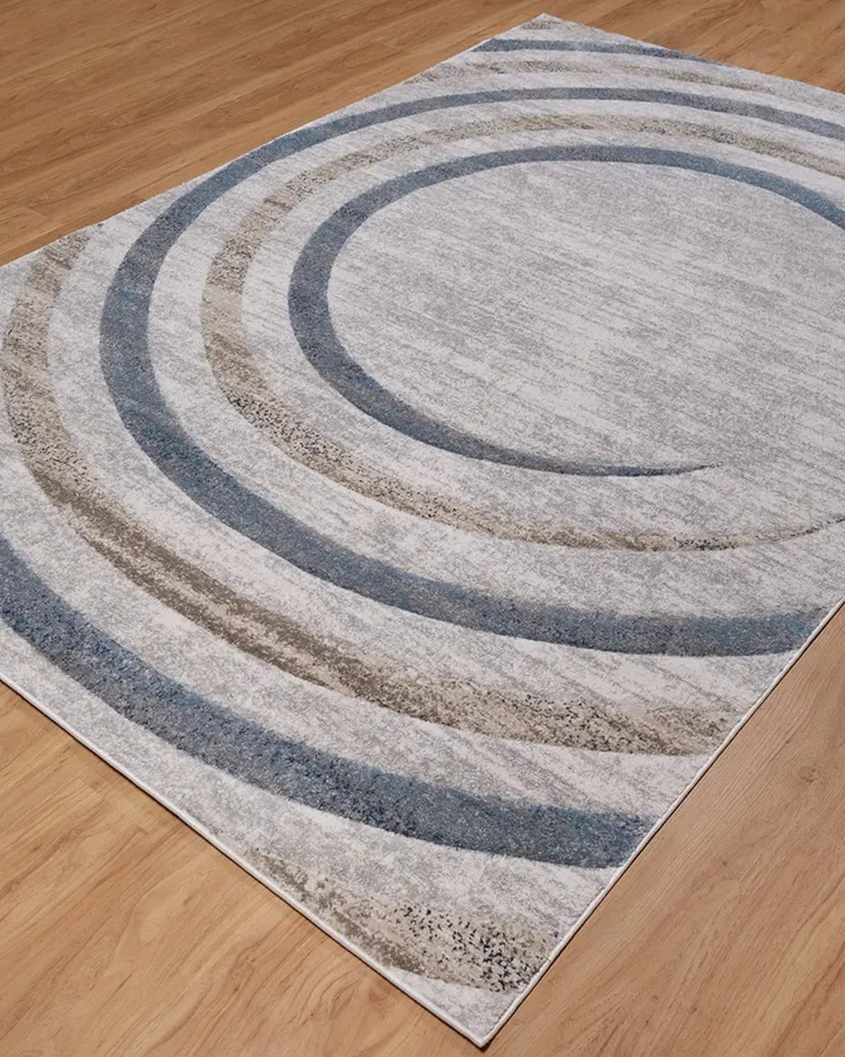 Cream Blue Wave Carpet