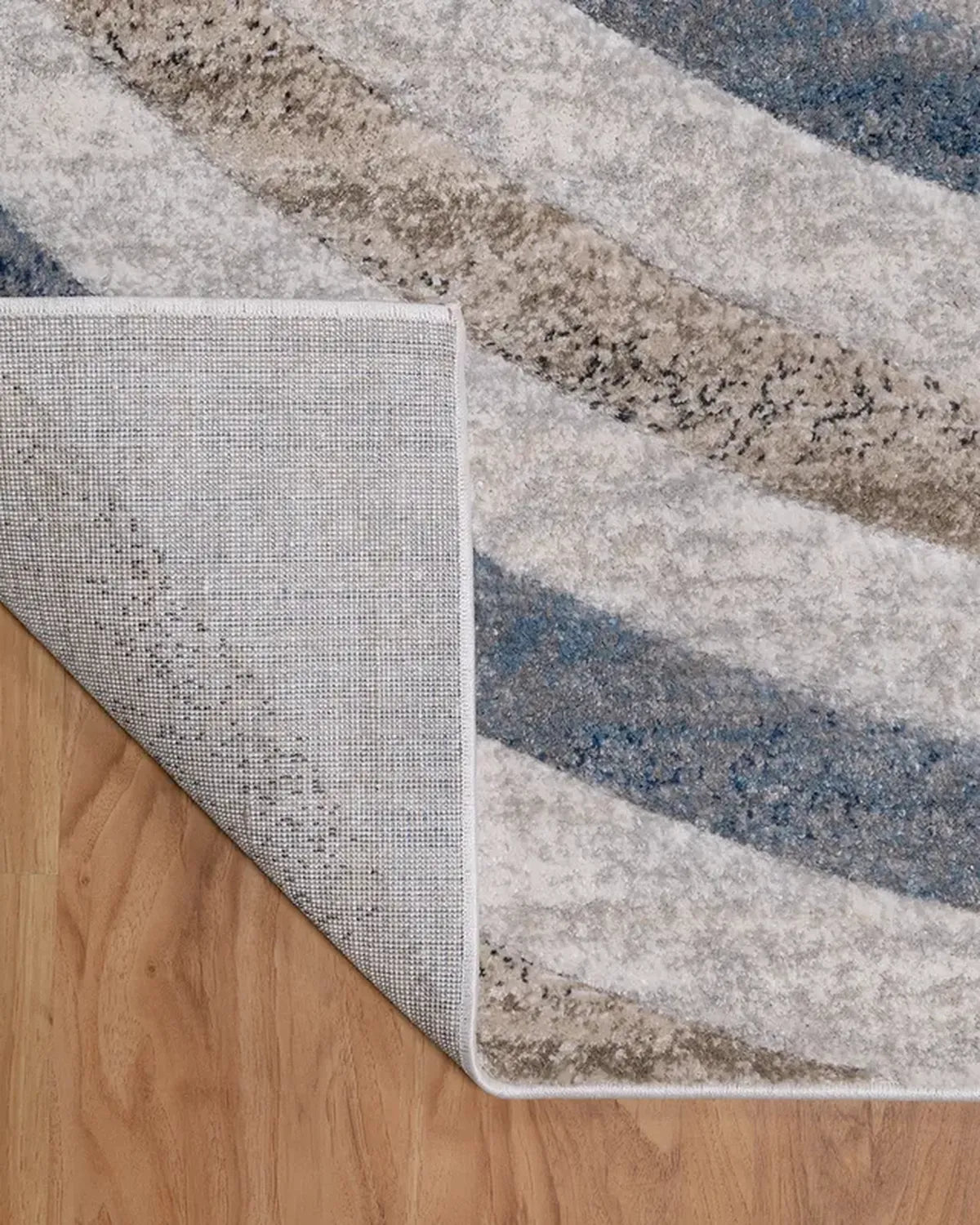 Cream Blue Wave Carpet