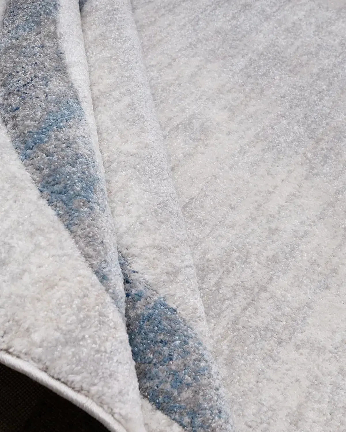 Cream Blue Wave Carpet