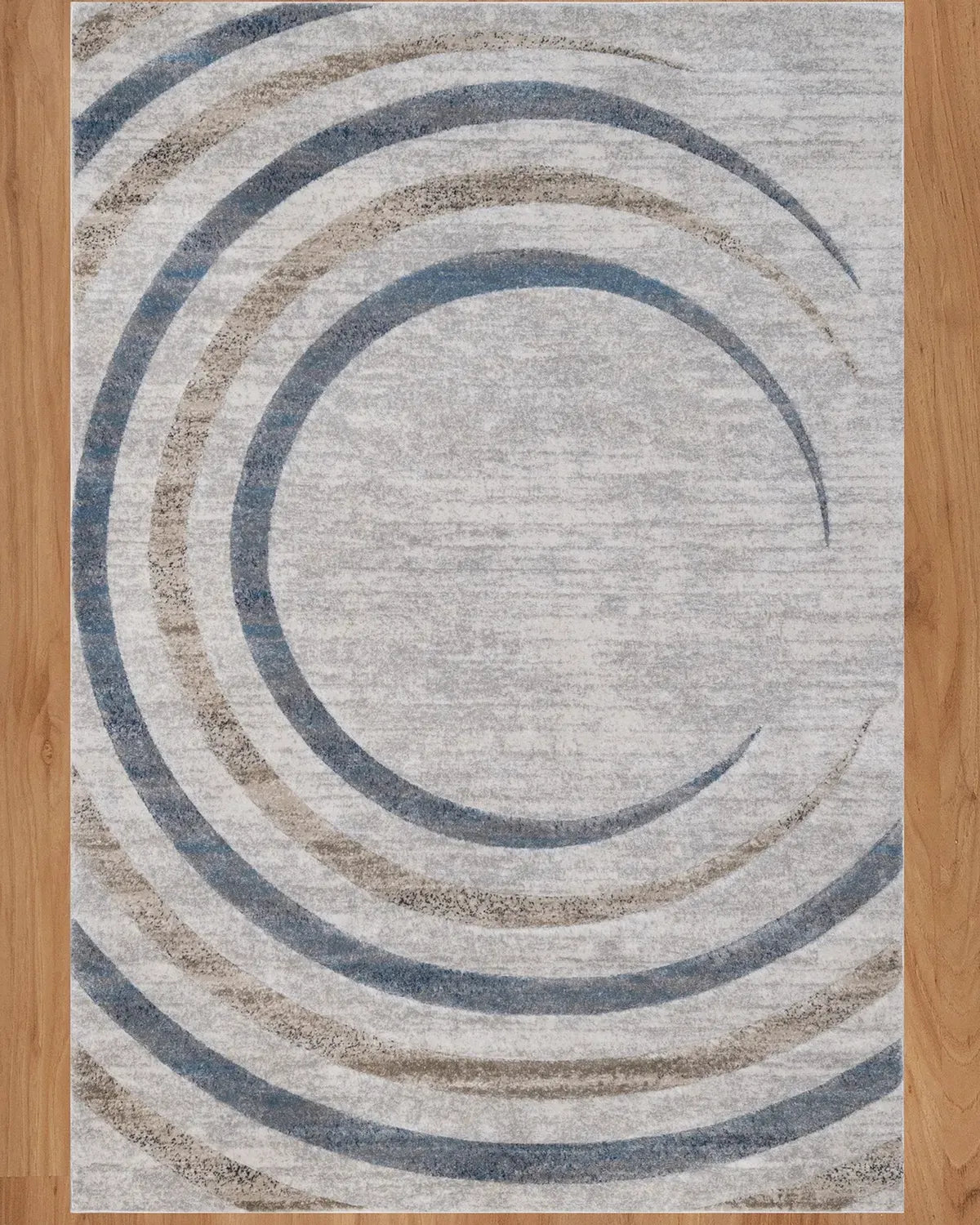 Cream Blue Wave Carpet