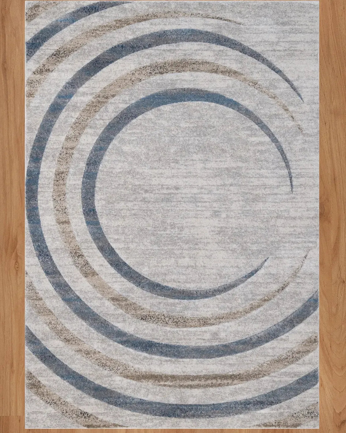 Cream Blue Wave Carpet